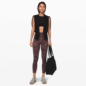 Lululemon Align Pant Mini Dusk Floral Antique Bark Black Size 8